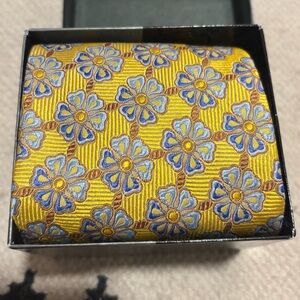 Robert Talbott Yellow and Blue Floral Tie